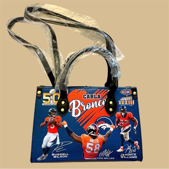 Vtg 2016 NEW Design Denver Broncos Purse NFL 50th Super Bowl Shoulder Bag Discon - Picture 2 of 6